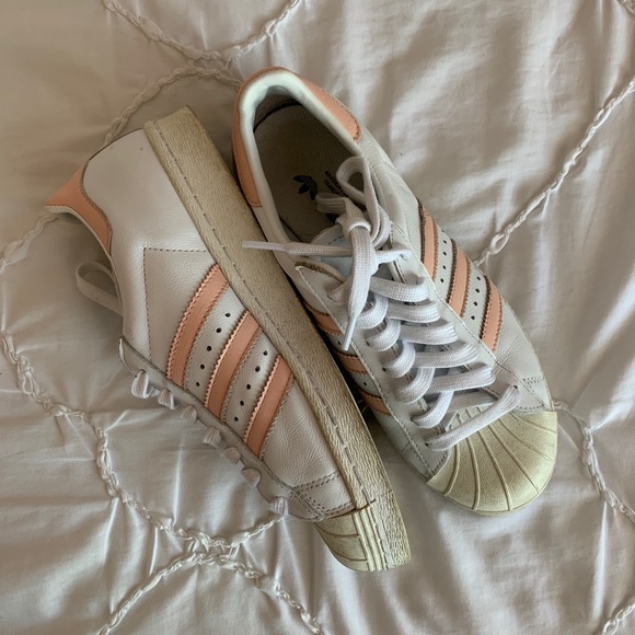 Custom Blush Adidas Superstars - Picture 2 of 6